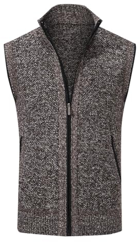 Didadihu Weste Herren, Fleece Fleeceweste 5Xl Steppweste Weste Bodywarmer Leichte Arbeitsweste Softshellweste Vest Herbst Winter Slim Fit,Coffee,4Xl