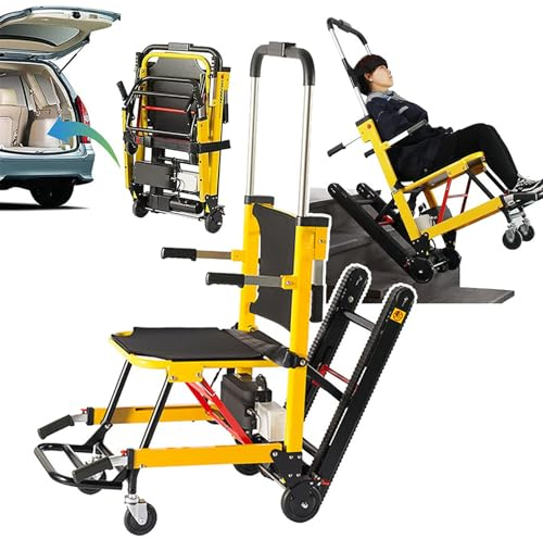 ZILOOK Elektrischer Rollstuhl-Treppenlift (Faltbar), Raupen-Treppensteiger, TragfäHigkeit: 165 Kg/364 Lbs, StoßDäMpfende Reifen (75/125 mm), MöBellogistik-Lager-Treppensteiger
