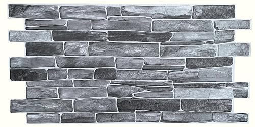 20 pièces 3D panneaux de muraux & plafond, en plastique PVC, aspect imitation pierre, revêtement mural, 8m² - 1mm d'épaisseur