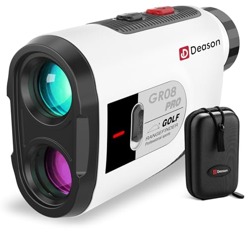 Golf Rangefinder with Slope,7X Magnification Laser Rangefinder, Rechargeable Range Finders Golfing with Flag Lock Vibration,Speed Mode for Hunting Shooting (White, with Bag)