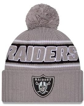 New Era Las Vegas Raiders NFL 2024 Sideline Sport Knit Grau Bommelmütze - One-Size