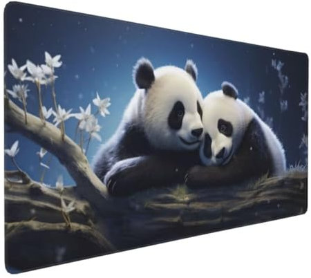Tapis de Souris Panda Tapis de Souris XXL 700x300 mm, Imperméable Tapis de Souris Gamer XXL Tapis Souris Mignon Mouse Pad, Base Atidérapante, Haute Précision et Vitesse pour Gamer, Deco Bureau -MU84