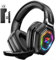 Ozeino Cuffie Gaming Wireless con Microfono 2,4 GHz, Trasmettitore USB 2,4 G e Type C, Durata della batteria di 30 ore, Cuffie Gaming per Ps5, Ps4, PC