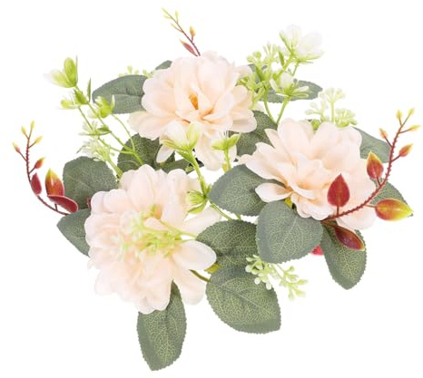 Cabilock Kerzenkränze für Stabkerzen aus Kunststoff mit Leuchtenden Nie Verblassenden Blumen für Hochzeiten und Festliche Partys als Tischdekoration