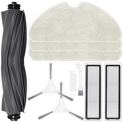 Ersatz-Set Zubehör kompatibel mit Dreame D9 Max Gen2 / D10S Pro / D10S Roboter-Staubsaugerteilen 1 Gummi-Hauptbürste 2 Seitenbürsten 2HEPA-Filter 3Mopptuch 2 Reinigungsbürste