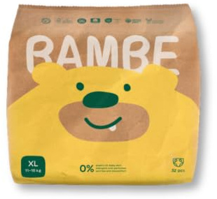 Bambe | Pannolini ecologici | Taglia XL | da 11 a 16 kg | 12 mesi e oltre | Confezione da 32 pezzi