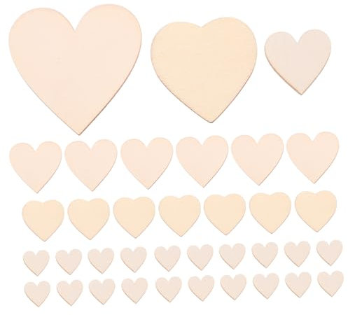 SHINEOFI 200pcs Unfinished Wooden Heart Cutouts for DIY Crafts for Weddings and Valentine Day Decorations Natural Basswood Heart Shapes for Home Decor and Parties
