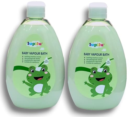 2xLupílu - Lidl | Baby Vapour Bath - Soothing Menthol Aroma | Dermatologically Tested - No Tears Formula & Newborn Safe | 500mL Each