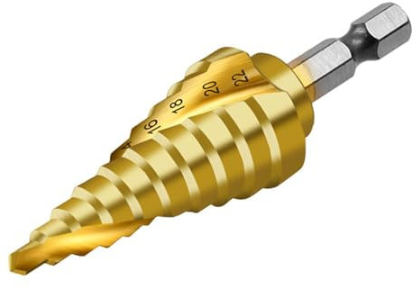 Taladro Pagoda de 4-22mm, herramienta de perforación con núcleo de tornillo hexagonal, ranura en espiral HSS, cortador de agujeros de Metal y madera, broca escalonada, 1 ud.
