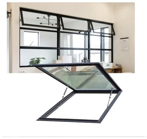LVLDAWA Dachfenster Einbau-Vertikalschiebefenster Aus Aluminiumlegierung Manuelle Lüftungs-Markisenfenster Für Badezimmer Und Keller(100x65cm)