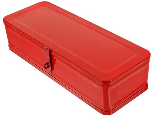 Operitacx Caja Organizadora de Herramientas Tool Box y Diseño Portátil de Hierro Rojo Gran Capacidad Elegante y Confiable para Almacenamiento