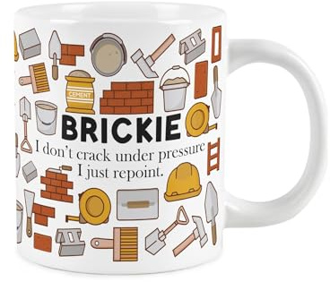 Purely Home Brickie Jumbo Mug - Novelty Extra Large Mug Gifts for Builders/Bricklayers - Ceramic Tea/Coffee Cup