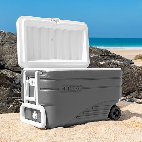 FORZA IceGuard - Contenitore refrigerante con ruote, portatile, con manico e ruote, mantiene il contenuto freddo per 72 ore, ideale per spiaggia, barbecue o sport di squadra [20L, 41L, 47L, 98L