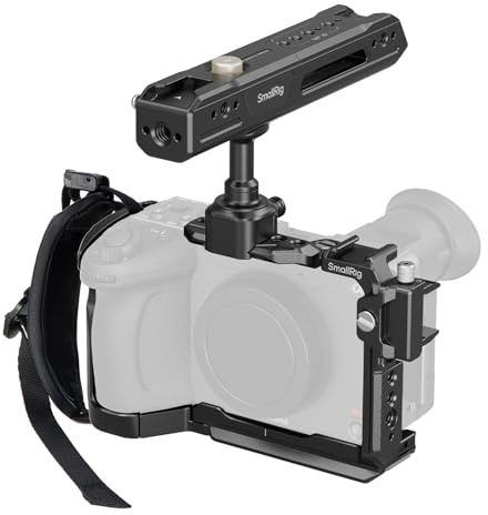 SMALLRIG Camera Cage Kit for Sony FX2, HawkLock Quick Release Cage w/Top Handle, Wrist Strap and Cable Clamp for HDMI,Built in NATO Rail/QR Plate for Arca, Compatible with Original XLR Handle - 5589