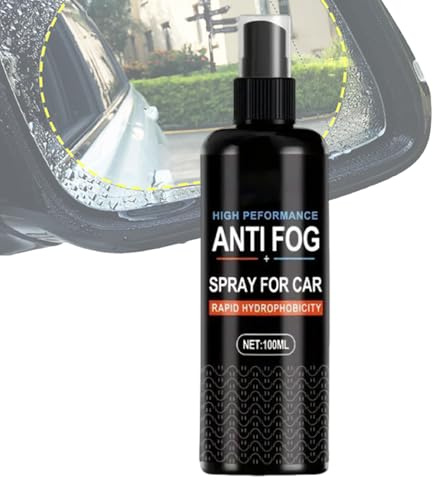 BommFu Spray Antiappannante per Parabrezza Auto,100 ml con Microfibra per Vetri Auto | Trattamento Antipioggia Delicato per Interni ed Esterni di Specchietti e Finestrini