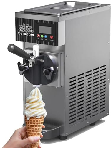 Machine à crème glacée douce pour un usage domestique, design de comptoir avec pré-refroidissement, nettoyage automatique, panneau LCD, haut rendement