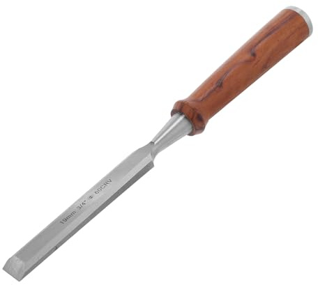 Sosoport Holzbearbeitungs Stechbeitel 19mm mit Stahlklinge und Schutzetui Flacher Schnitzbeitel für Holzbildhauerei Schreiner und Heimwerker
