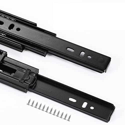 2 pièces glissières de tiroir d'armoire 10 14 16 18 20 Pouces - glissières de tiroir à Extension complète 3 Plis, Rail de Guidage de 45 mm de Largeur Support Robuste 40 kg, Amovibles, glissières