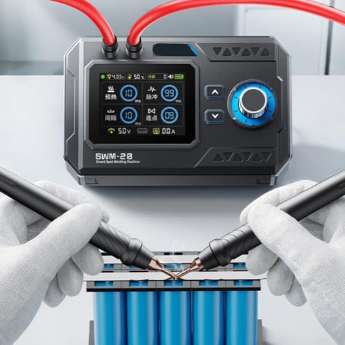 SWM-20 Portable Dual Pulse Spot Welder, 1200A Handheld For Stainless Steel Nickel Plated Iron Sheets, 0.1-0.5mm, With Replaceable Copper Welding Pen