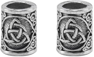 WANGCL 2 st hårtillbehörspärlor, zinklegering rostfritt viking skäggpärla för flätor, dreadlocks, mustasch