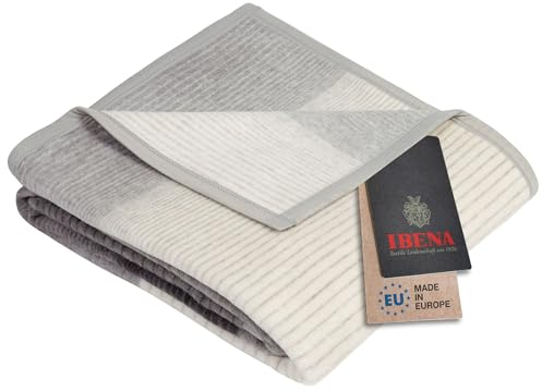 Ibena Granada Decke 150x200 cm – Kuscheldecke grau dunkelgrau, pflegeleichte und kuschelweiche Baumwollmischdecke mit tollem Karomuster