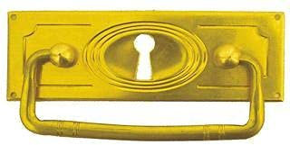 Antikhof Möbelbeschlag Jugendstil Messing geprägt Größe: 3,3 x 9,7 cm Bestellnummer: JMLB 140