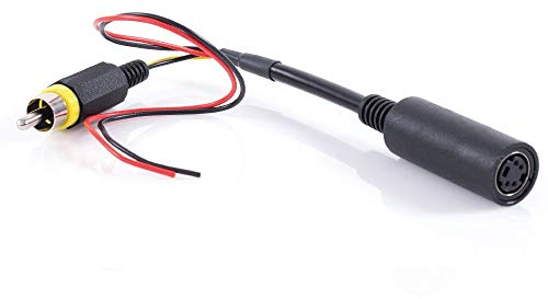 Caratec Adattatore per monitor, accoppiamento a 4 poli a connettore cinch (solo video), nero, per telecamera di retromarcia e monitor Safety