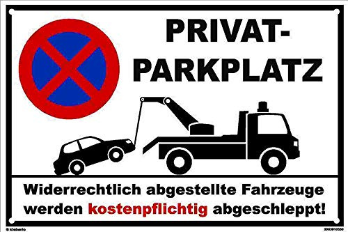 Parkplatz Schild 60 x 40 cm -Privatparkplatz- mit 4 Bohrungen