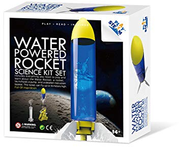 PLAYSTEM Outdoor Water Powered Rocket Physics Learning Set-with Tail, Body and Pump DIY Rocket Science Experiment Kit- Space STEM Outdoor Toys Gift for Kids,Teens, Boys & Girls