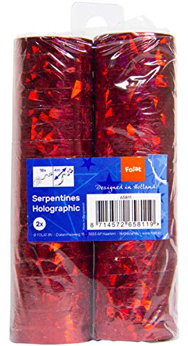 Folat - Serpentines Holographic Red 4m - 2 pièces