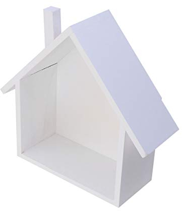 YARNOW Wandregal in Hausform Aus Naturholz Niedliches Wandmontiertes Aufbewahrungsregal Für Wohnzimmer Schlafzimmer Kinderzimmer Büro Dekoration Und Organisation