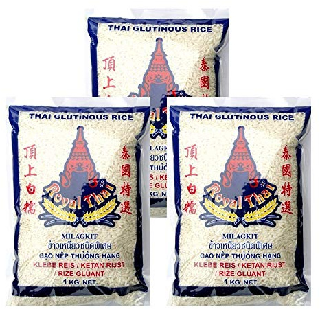 Royal Thai Klebereis (Sticky Rice), 1kg, 3er Pack, (3x1000g)