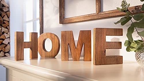 Dekoleidenschaft 4 TLG. Schriftzug Home aus Holz, Deko Buchstaben, 15cm hoch, Holzbuchstaben, Tischdeko, Holzschriftzug