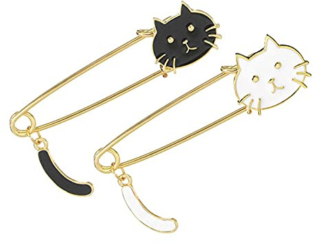 Brosche Clips Broschen Anstecknadeln Anstecknadel Weiße Schwarze Katze Denim Button Brosche Für Mädchen Und Jungen Niedliche Katze Weiße Und Schwarz Button Broschen Pullover Denim Jacke Trendy Buttel