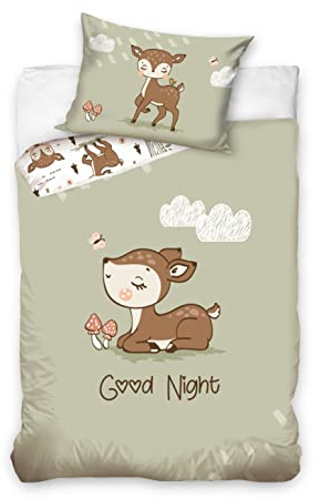 Babybettwäsche Hirsch 211005 100x135 cm + 40x60 cm
