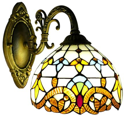 SHZICMY Lámpara de Pared Victoriana Estilo Tiffany - Decorativa E27 Vintage Retro Con Cúpula Para Salón y Dormitorio