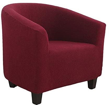 GUYIRT Stretch Husse rutschfest Jacquard Sesselbezug 1 Stück Clubsessel Coverb Waschmaschinenfest Möbelschutz -rot-