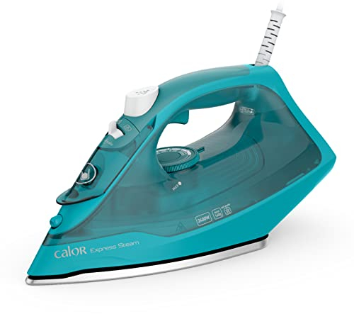 Calor Express Fer à repasser vapeur, 2400 W, Débit vapeur continu 40 g/min, Fonction pressing 160 g/min, Semelle céramique, Défroissage vertical FV2851C0