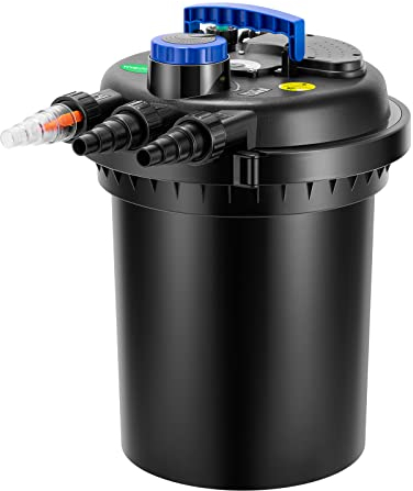 VIVOGROW Filtro de estanque de presión biológica, con luz UV-C de 13 W, 2630 GPH, adecuado para estanques Koi de hasta 1300 galones o piscinas de paisaje de hasta 2600 galones