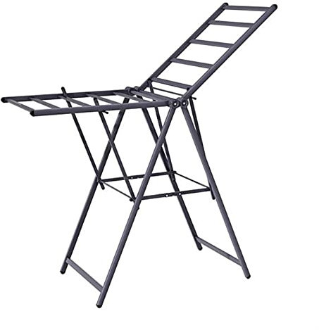 Wäscheständer Wäscheständer Aluminium Faltbarer 2-stufiger Wäscheständer for Wäsche Faltbarer Wäscheständer mit höhenverstellbaren Flügeln for Bettwäsche, Kleidung, Handtücher usw. Drying Rack/Clothes