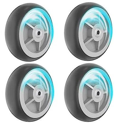 (Juego de 4) Ruedas silenciosas de caucho con cojinetes de bolas de servicio pesado de 6 pulgadas, ruedas de doble cubierta de caucho macizo (envíe los accesorios) ( Color : TPR single wheels , Size :