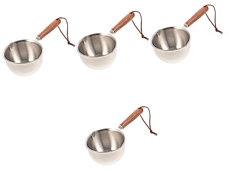 OQHAIR 4 Piezas de Olla de Leche pequeña, Utensilios de Cocina Coreanos, sartén de Acero Inoxidable con Tapa, Utensilios de Cocina Babish, Olla para Caldera, Soporte para derretir mantequ