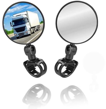 8cm Adjustable Wide Angle Round Scooter Adjustable 360 Degree Rotatable Handlebar Rearview Mirrors,Wheelchair Scooter Rearview Mirror Universal for Wheelchair