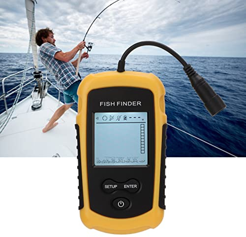 Bärbar Kabelansluten Fishfinder ABS Ekolod Intelligent Undervattens Fishfinder Handhållen Djupmätare För Isfiskebåt Kajakfiske