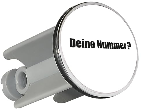 Huuraa Waschbeckenstöpsel Deine Nummer? Schriftzug Geschenk 4cm für Waschbecken Abflussstopfen Deine Nummer? Geschenkidee