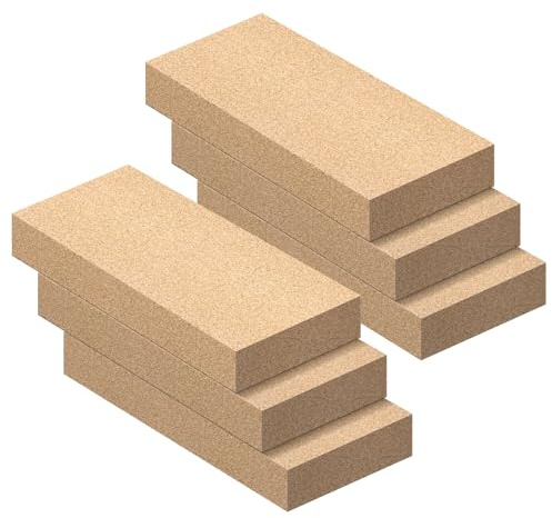 Lot de 6 Briques réfractaires pour poêle à Bois, Taille 22,9 x 11,4 x 3,8 cm, Briques réfractaires pour poêle à Bois, Briques de cheminée, Briques réfractaires pour Forge
