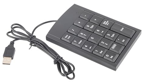 LenTLy Pavé Numérique, pavé Numérique pour Ordinateur Portable, Conception de Bouton Tactile, Mini Clavier USB Noir avec Câble pour Types d'Ordinateurs Portables, Ordinateurs de