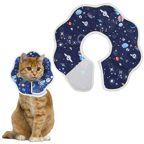 Halskrause Katze für Halsumfang: 7,48-9,84 Zoll,Katze Schutzkragen,Verstellbares Katzenhalsband zur Genesung für Welpen,Kleine Hunde Katzen,Erholung Kragen für Haustier Nach Operation und Verletzungen