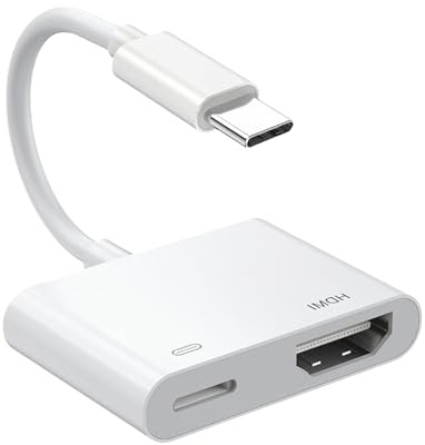 Adaptador USB C a HDMI para iPh-one 15 a TV, 2 en 1 tipo C a HDMI con carga rápida de 100 W, adaptador HDMI USB C 4K a 30Hz, (compatible con Thunderbolt 3) Hub USB C para iPh-one 15 Pro, Mac-Book,