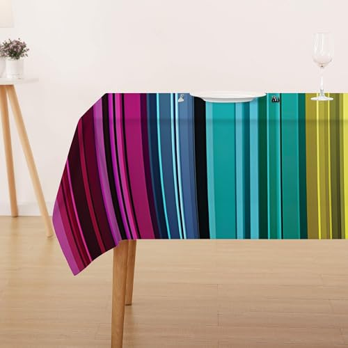 FFFASFY Tischdecke Bunt 80x80 cm Quadratisch Polyester Abwaschbar Lotuseffekt Wasserdicht Fleckschutz Pflegeleicht für Esstisch Couchtisch Küche